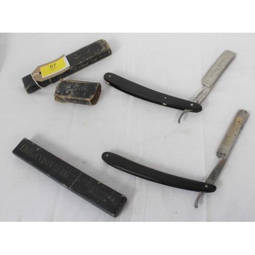 57 - Two Boxed Hollow Ground Cut-Throat Razors - One Made by Hamlet, Sweden, the other by John Clarke & C... 