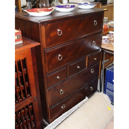 188 - Stag Bedroom Chest having Two Wide over Three Narrow over Two Wide Drawers (Bottom Drawer Runner Rou... 