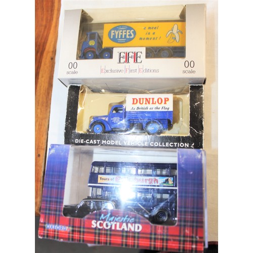52 - Three Boxed Diecast Vehicles: Majestic Scotland, EFE Fyfes Van, Radio Times-Goodnight Sweetheart