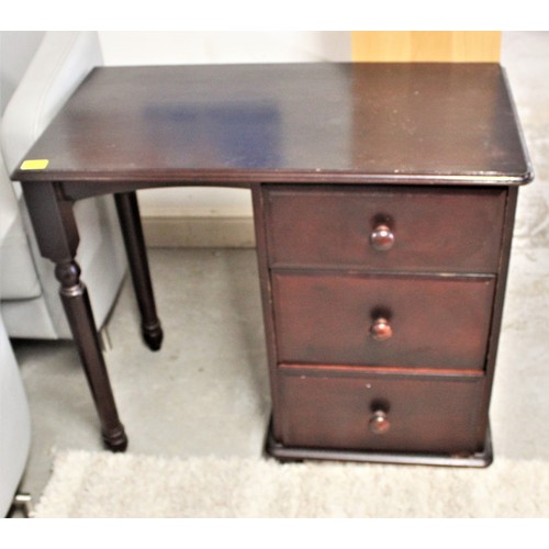 70 - A Small Three-Drawer Single Pedestal  Desk