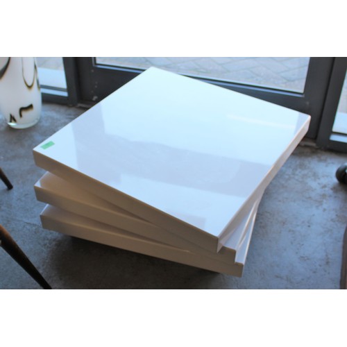 103 - Three-level Square Set Swivel CASARIA Coffee Table (New York) 60cm x 60cm (White Gloss)