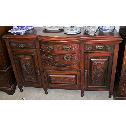 148 - Carved Hardwood Edwardian Dresser