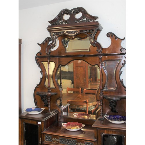 169 - Mahogany Victorian Empire Cabinet on Cabriole Legs with Shaped Undershelf