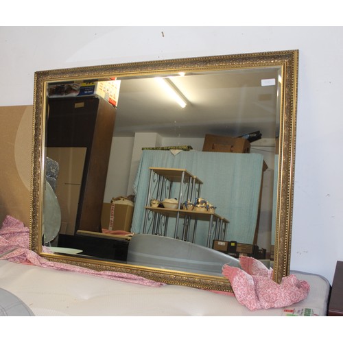 109 - Large Ornate Gilt Framed Mirror with Beveled Edge - 50 
