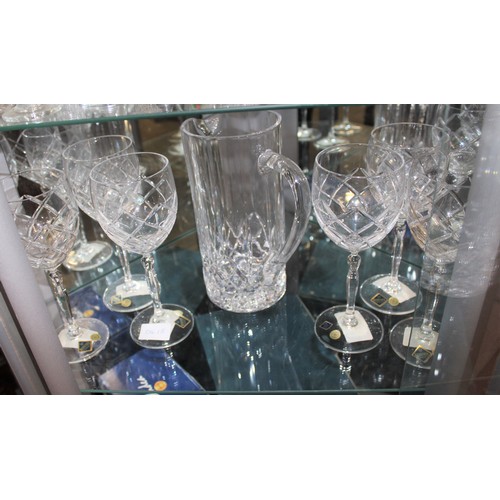68 - Boxed Crystal:  An Italian Large Jug, and a Set of 6 Warwick Stemware 360 ml Goblets