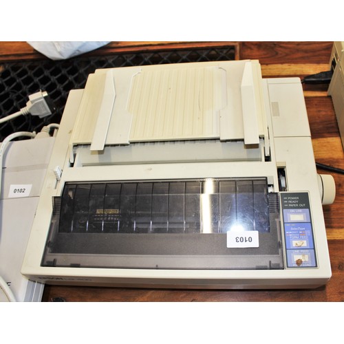 83 - Vintage Epsom Dot Matrix Printer. Model LQ400 with a Bag of Accessories and Original Lead