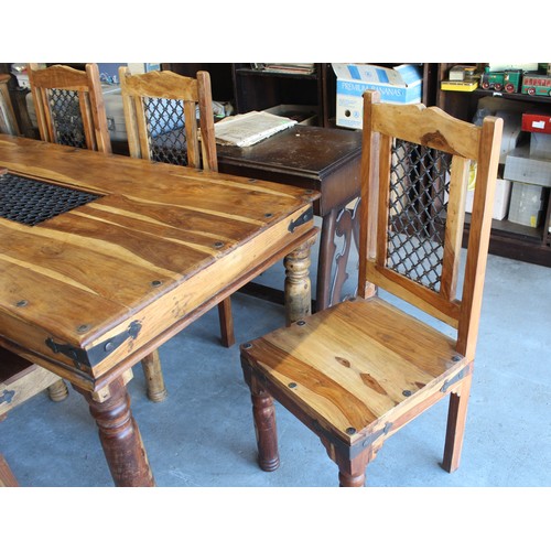 4 - Sheesham (Hard) Wood Dining Room Table, Six Chairs