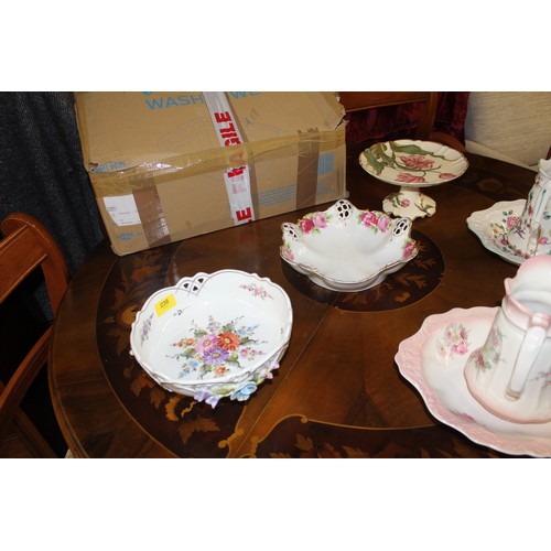 71 - China Footed Fruit Bowl having Floral Pattern Plus a Moulier Bavaria Gilt Decorated Fruit Bowl, Plus... 