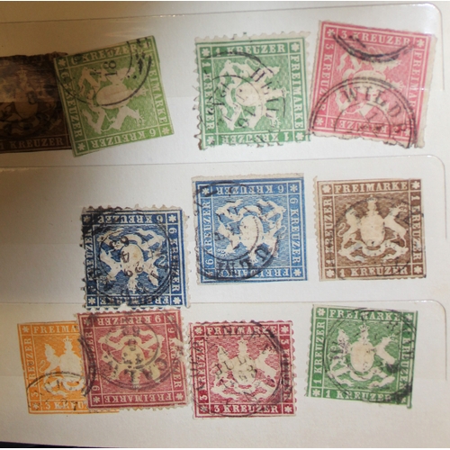 203 - A Netto A6 Stock Book of British Penny Reds, Wuttemberg, Used Stamps etc.