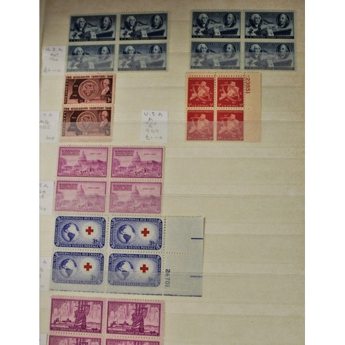 56 - Two A4 Philatelic 16 Page Stock Books of Used United States Definitive, Airmail and Commemorative St... 