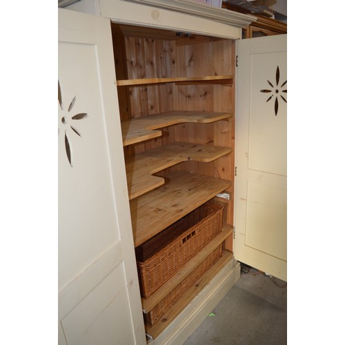 145 - Shabby Chic Kitchen Cabinet with Fitted Shelves and Two Interior Under-drawers