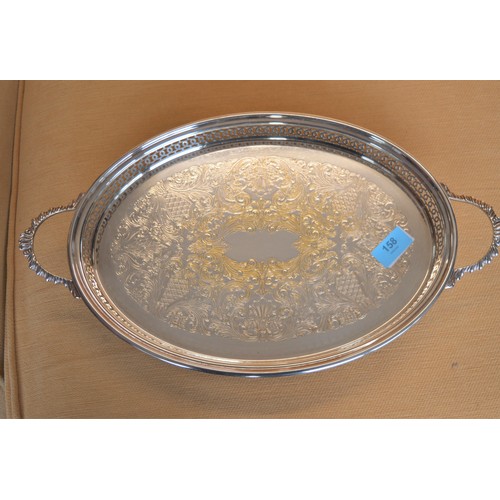 255 - Silver Plated Oval Tray