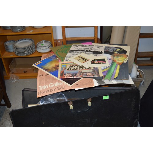 41 - Large Portfolio Case with Contents (College Art Materials, Silk Screen Testers, Paper, etc)