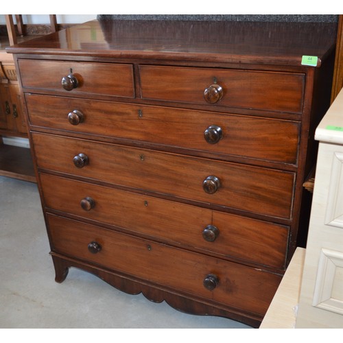 44 - Mahogany Victorian Chest having Two Narrow Drawers on Four Wide Drawers - approx 44