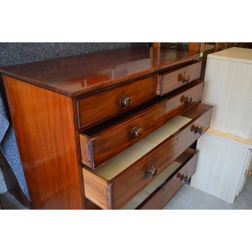 44 - Mahogany Victorian Chest having Two Narrow Drawers on Four Wide Drawers - approx 44