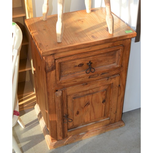 151 - Panelled Pine Bedside Cabinet