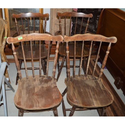 109 - Four (Ply and Laminate) Dining Chairs (2 plus 2) with Solid Spindles