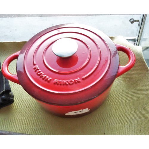 54 - A Kuhn Rikon Heavy Cast Casserole Pot in Red