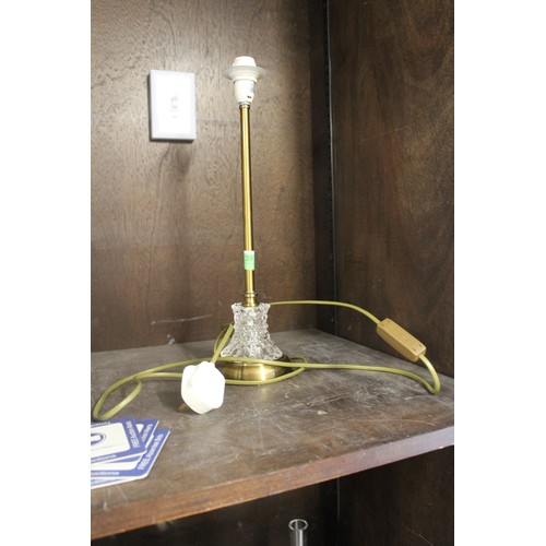 39 - A Glass and Bronze Effect Table Lamp - approx 16