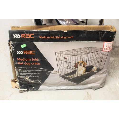 58 - RAC Medium Fold Flat Dog Crate - Boxed in Good Condition