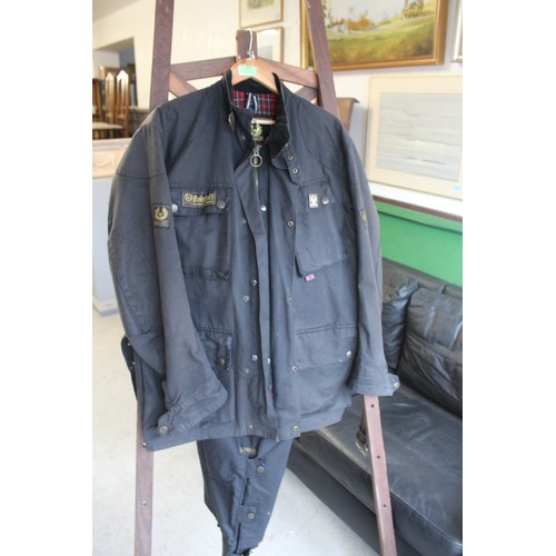 64 - Gents' Belstaff Motorcycle Suit:  XL Jacket and XXL Trousers