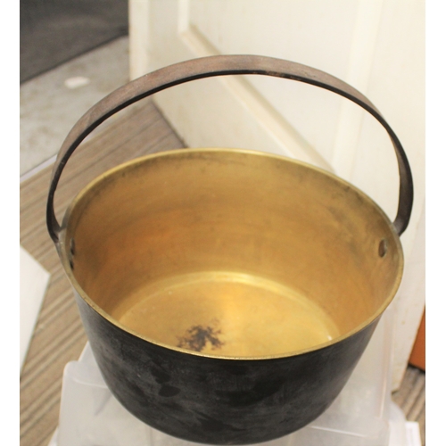 13 - Brass Jam Pan with a Cast Iron Handle