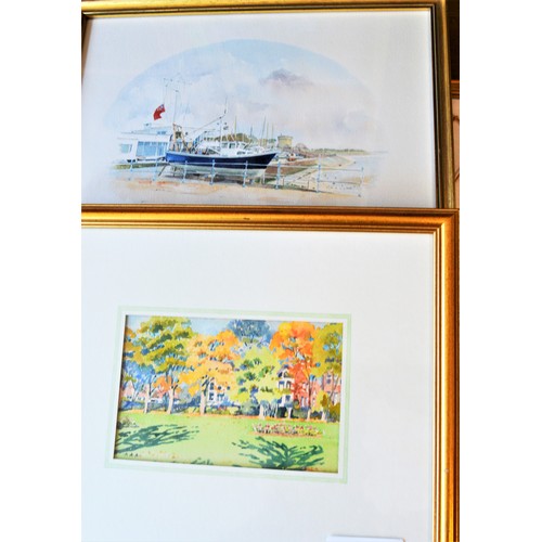 38 - Two Framed and Mounted Watercolours by Angela Argent - (One of the West Kirby Sailing Club, and One ... 