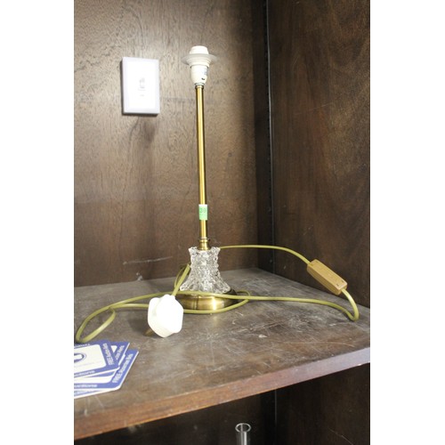 41 - A Glass and Bronze Effect Table Lamp - approx 16