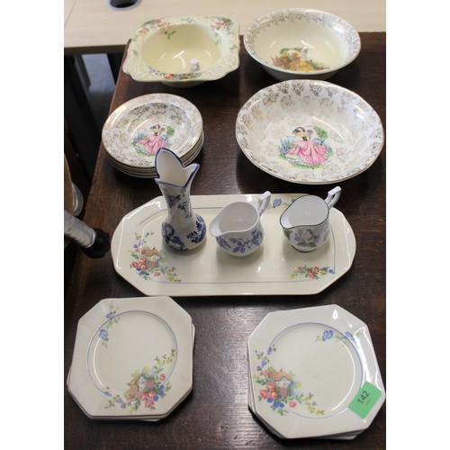 58 - Collection of Vintage/Deco Porcelain including Midwinter Sandwich Set, Crown Ducal Bowl, Royal Tudor... 