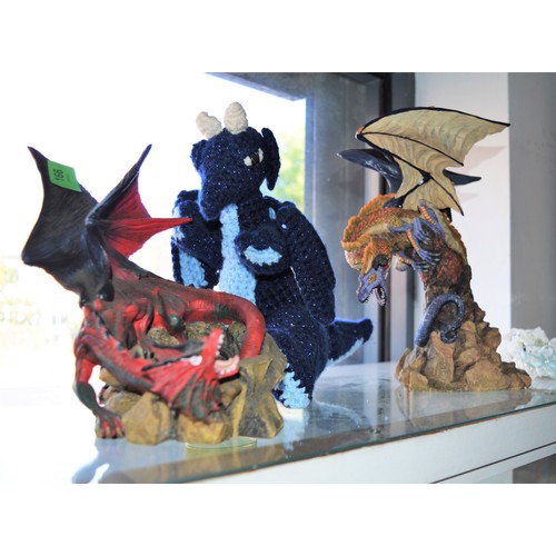 96 - Two Tudor Mint Dragons and a Dragon Cuddly Toy
Not for postage