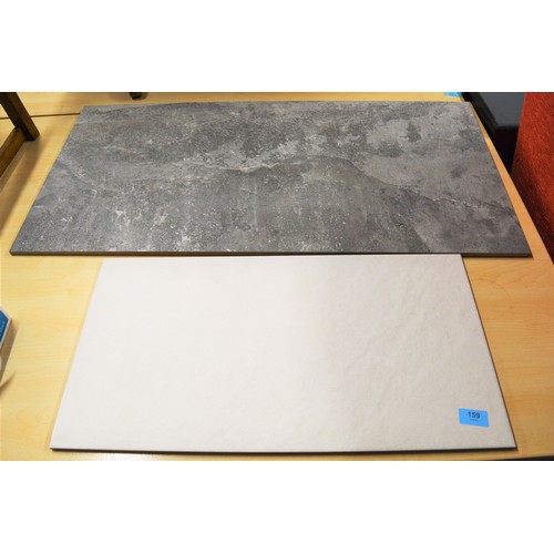 97 - Two Large Floor/Wall Tiles - One is Slate Grey 90cm x 45cm and One is Off-White 60cm x 30cm