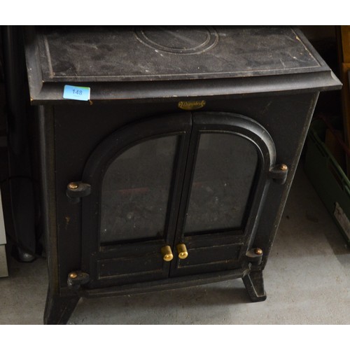 130 - A Dimplex Faux Cast Iron Stove Electric Heater with Coal Piece Display