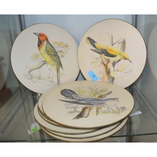 145 - Nine Bird Design Circular Plate Mats