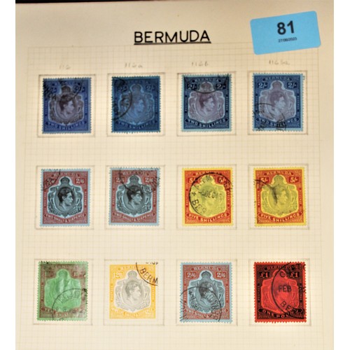 81 - BERMDUDA High Value Definitive Stamps 1938-1951
SG116-121