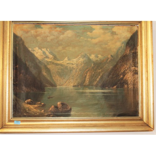 284 - Large Framed Oil Painting of a Coastal Scene (Distressed) - 38