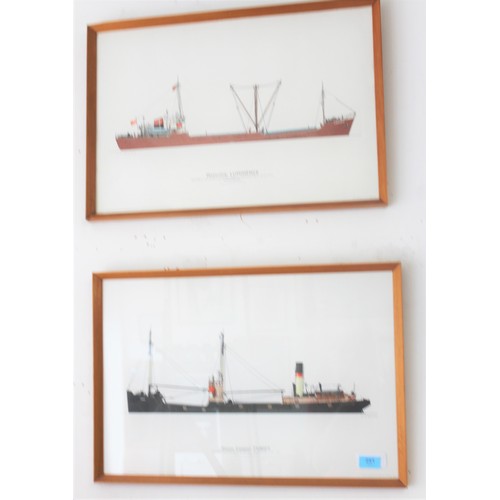 251 - Two Framed (First Impression) Prints on Textured Paper by C V Waine:  Steam Coaster THRIFT 1968, and... 