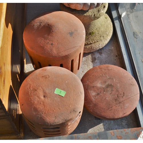 27 - Three Terra Cotta Chimney Cowls