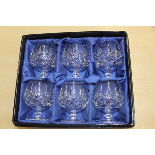 31 - Boxed Set of Bohemian Crystal Brandy Goblets