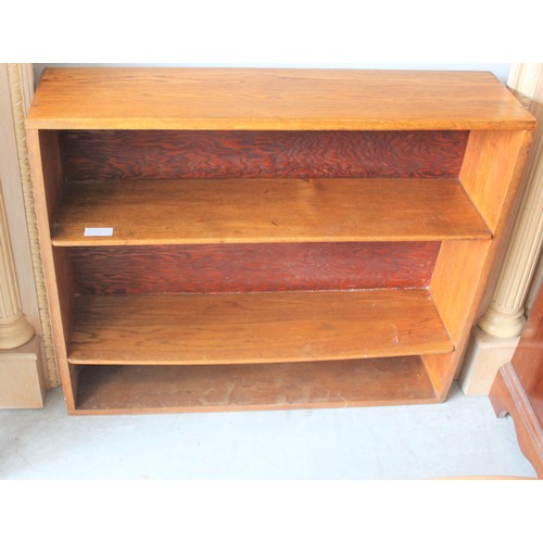 45 - Oak Three-Shelf Bookcase