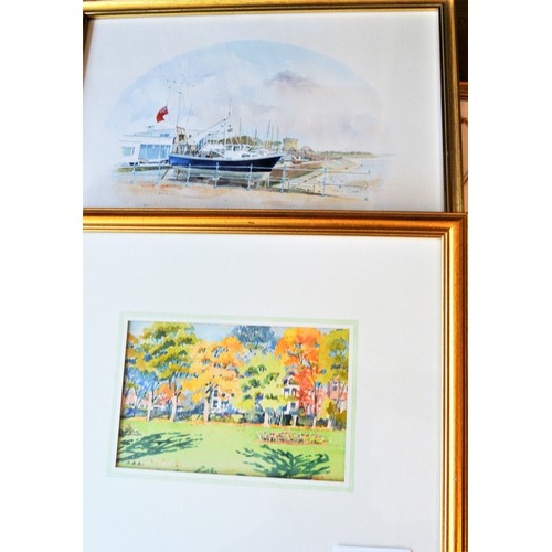 52 - Two Framed and Mounted Watercolours by Angela Argent - (One of the West Kirby Sailing Club, and One ... 