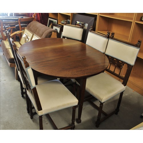 114 - Set of Six Spindle Back Dining Chairs and  a Gateleg Table