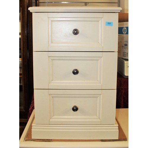 127 - Three-Drawer Bedside Cabinet in Cream