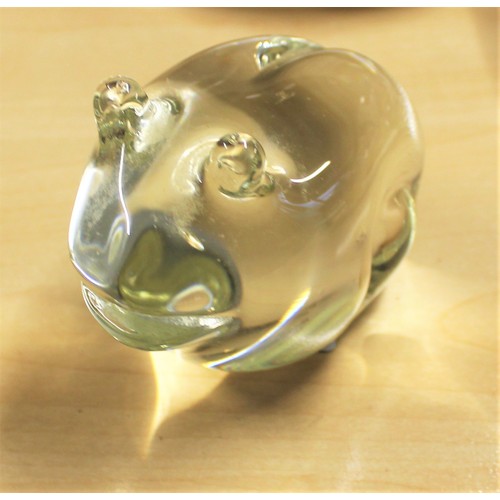 18 - Clear Glass Frog Paperweight - Possibly Wedgwood RSW Design