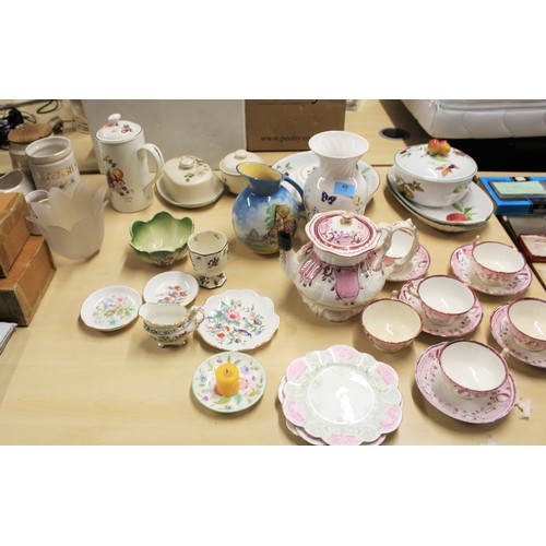 49 - Assorted Porcelain/China (Speculative Lot):  Aynsley Tall Vase and Pin Dishes, Wedgwood and Minton P... 