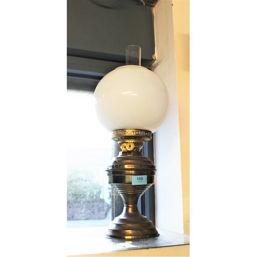 168 - An Original Duplex Paraffin Lamp with weighted brass Base, Chimney and Globe

Not for Postage