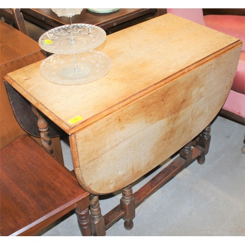 52 - (Bleached) Oak Gate-leg Dining Table having Barley Twist Legs