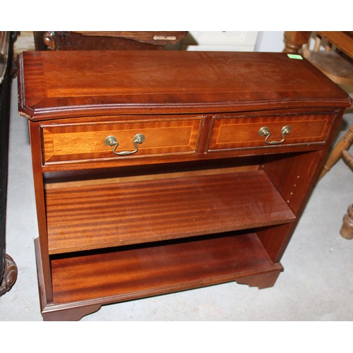 28 - Inlaid Mahogany Reproduction Bookcase with Twin Underdrawers. 30.