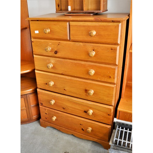 251 - Pine Chest having Two Short on Five Wide Drawers. 35