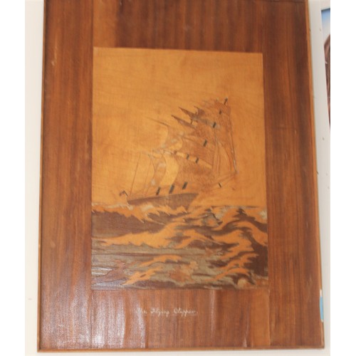 206 - Wooden Marquetry Inlay Artwork Titled 