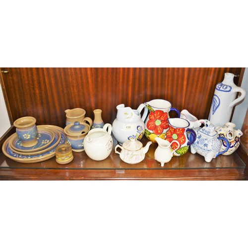 209 - Assorted Colourful Crockery Jugs, etc (Mainly Spanish and French) Plus approx 8 Pieces of Aysgarth (... 